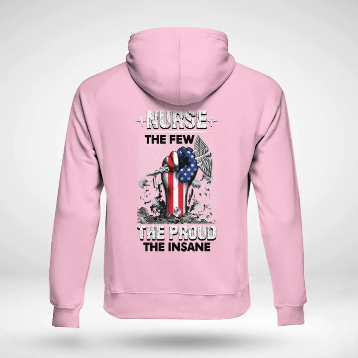 SHOP GRAY NURSE HOODIE WITH PATRIOTIC FIST GRAPHIC | EXPRESS YOUR PRIDE