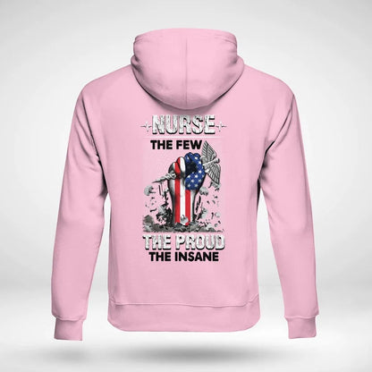 SHOP GRAY NURSE HOODIE WITH PATRIOTIC FIST GRAPHIC | EXPRESS YOUR PRIDE