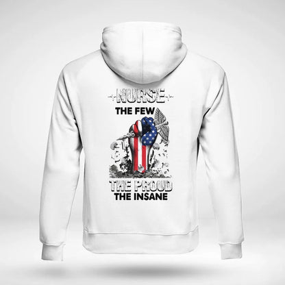 SHOP GRAY NURSE HOODIE WITH PATRIOTIC FIST GRAPHIC | EXPRESS YOUR PRIDE