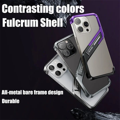 🔥Hot Selling🔥Suitable for iPhone Series Mobile Phone Case Metal Frameless With Bracket