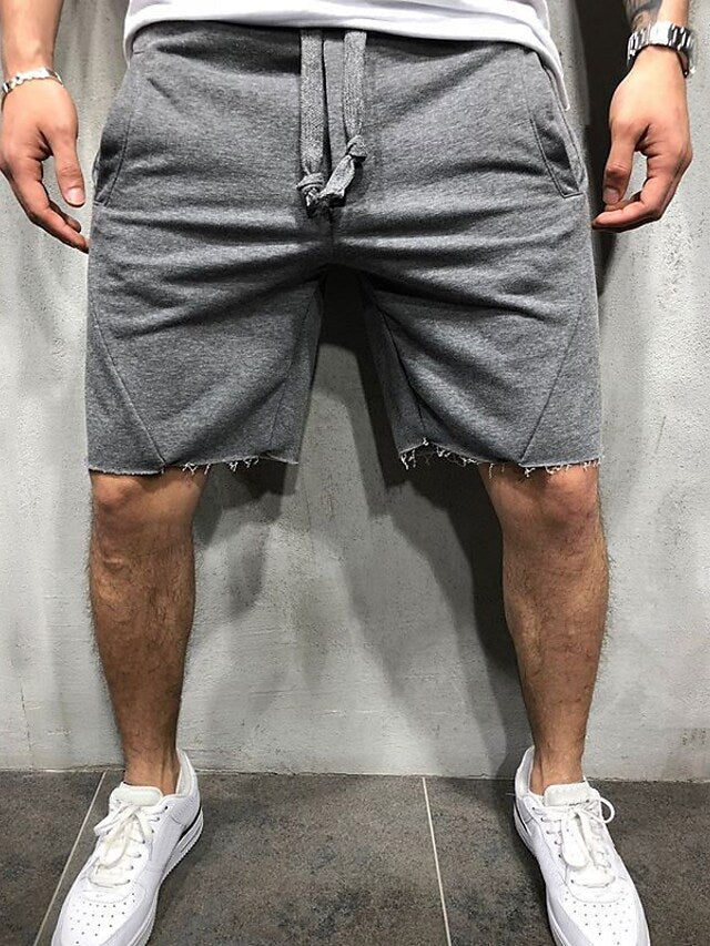 Loose Plain Elastic Waist Shorts