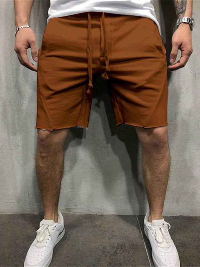 Loose Plain Elastic Waist Shorts