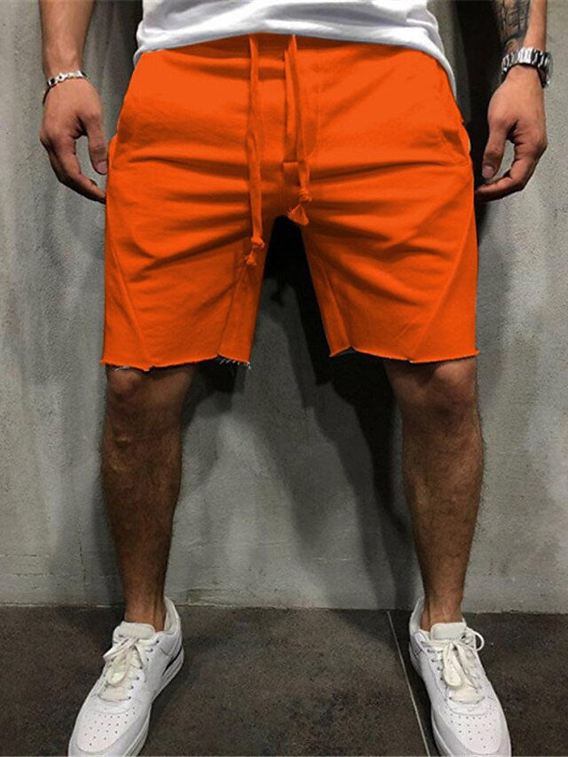 Loose Plain Elastic Waist Shorts