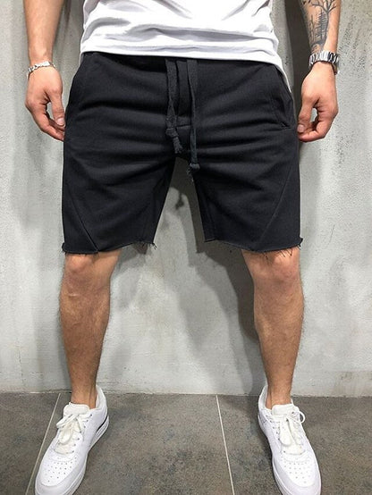 Loose Plain Elastic Waist Shorts