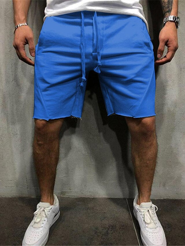 Loose Plain Elastic Waist Shorts