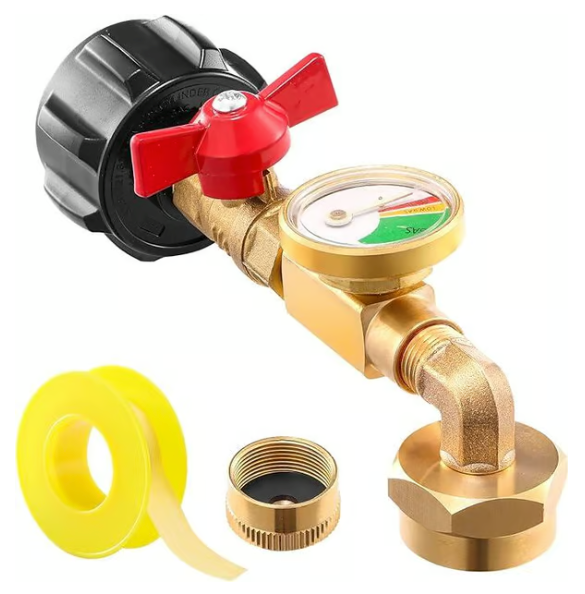 Brass Propane Refill Elbow Adapter