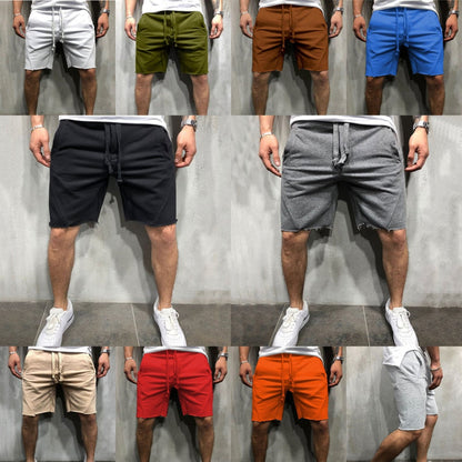 Loose Plain Elastic Waist Shorts