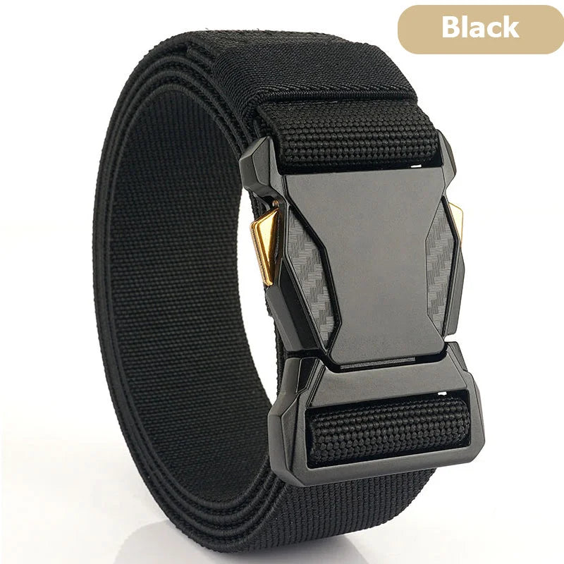 New Outdoor Men's Buckle Woven Elastic Nylon Belt