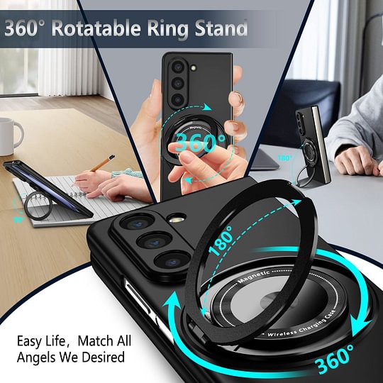 360-Degree Rotating Stand Suitable for Magnetic Wireless Charging of Samsung ZFOLD6 Folding Phone Case