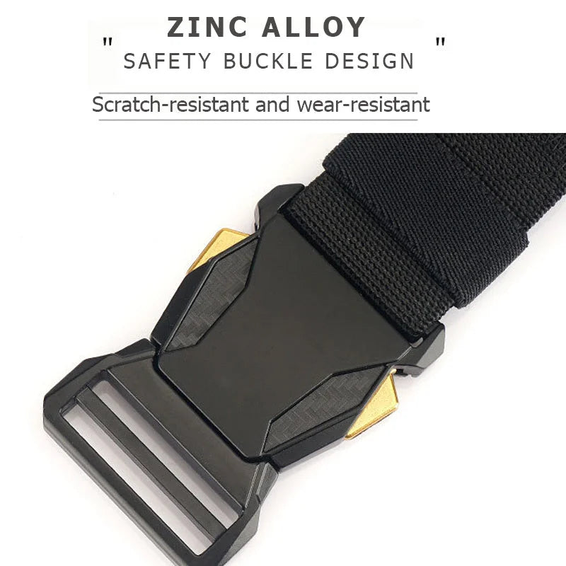 New Outdoor Men's Buckle Woven Elastic Nylon Belt