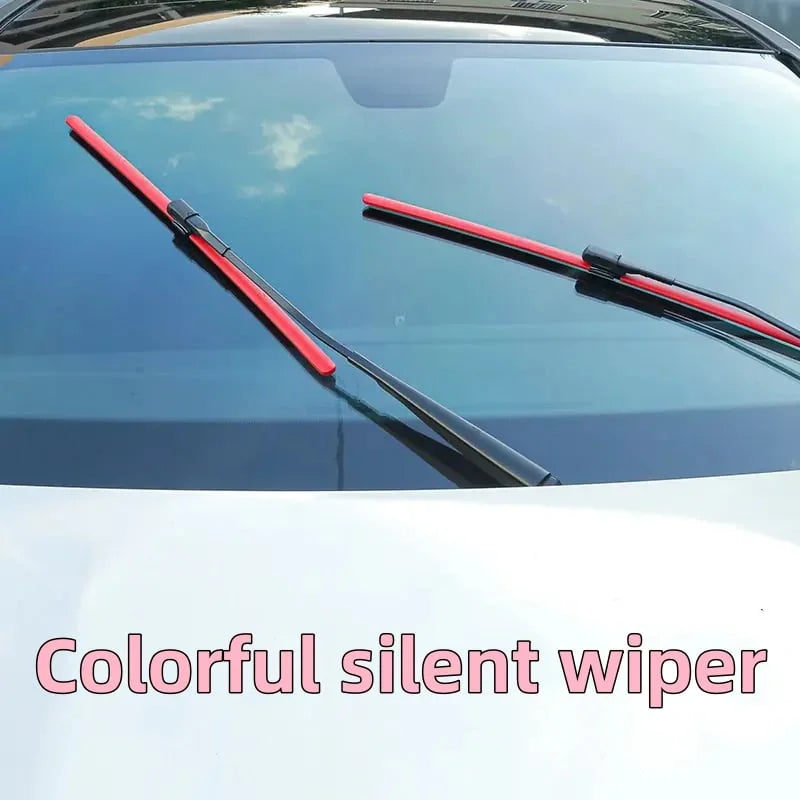 Colorful Boneless Silent Windshield Wipers - Stylish and Clear Vision