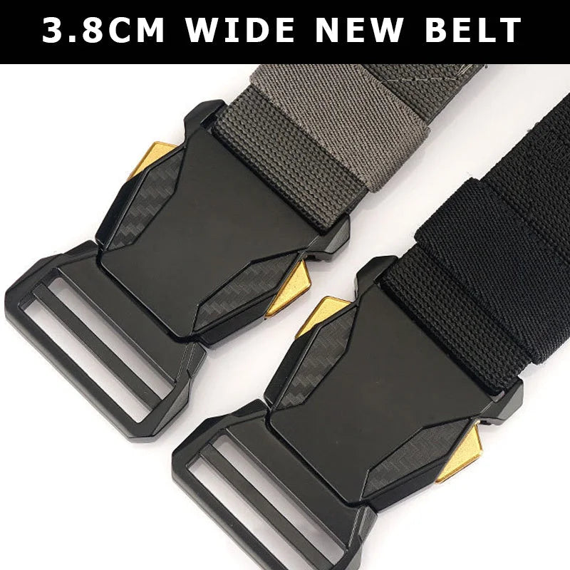 New Outdoor Men's Buckle Woven Elastic Nylon Belt