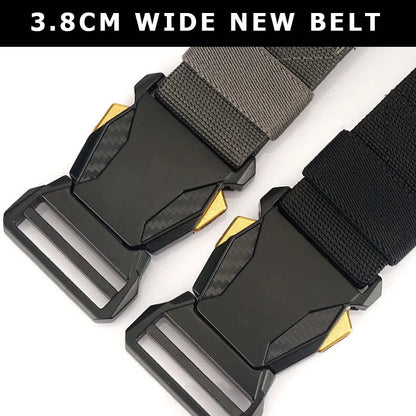 New Outdoor Men's Buckle Woven Elastic Nylon Belt