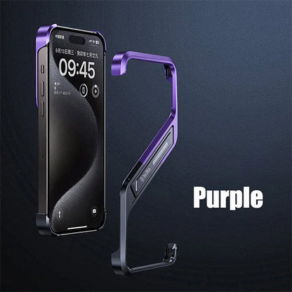 🔥Hot Selling🔥Suitable for iPhone Series Mobile Phone Case Metal Frameless With Bracket