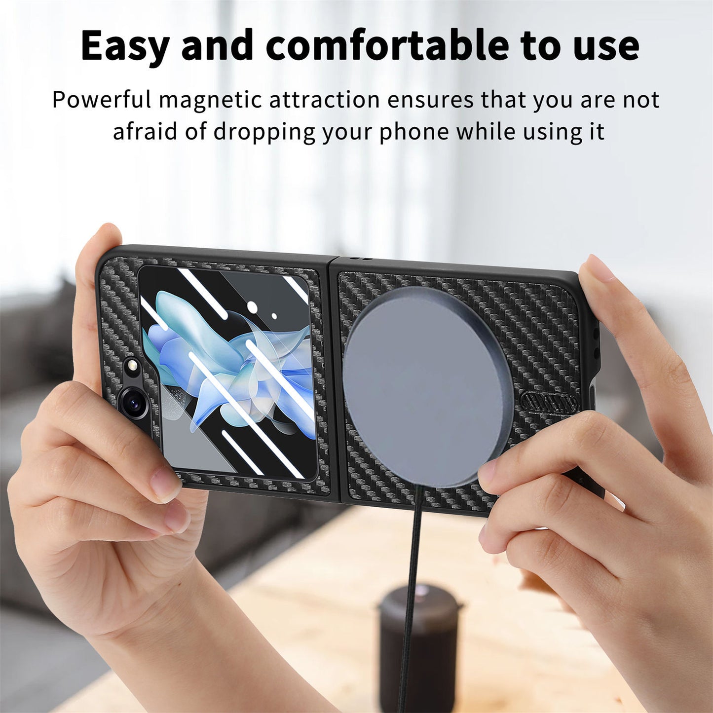 Latest Samsung Galaxy Z Flip series Carbon Fiber Magnetic Phone Case