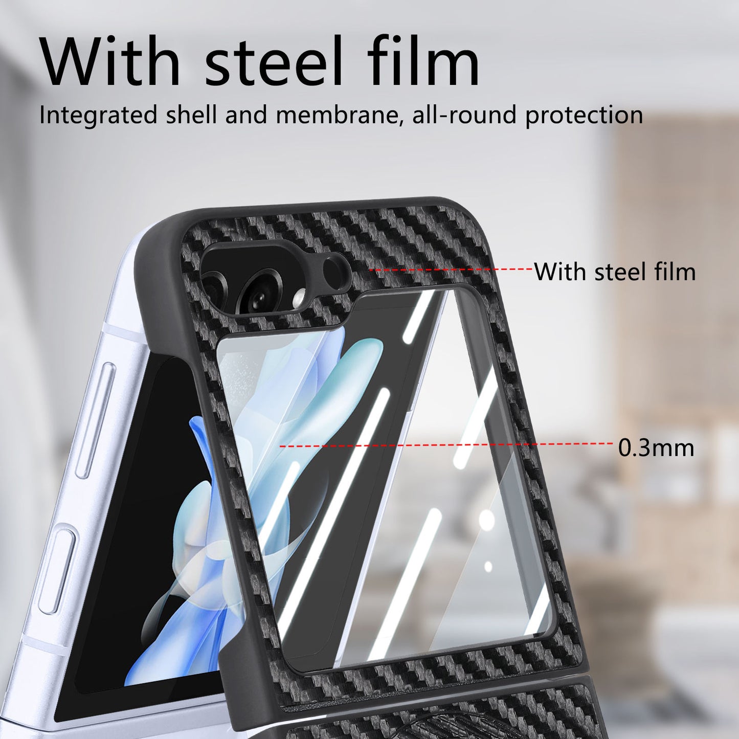 Latest Samsung Galaxy Z Flip series Carbon Fiber Magnetic Phone Case