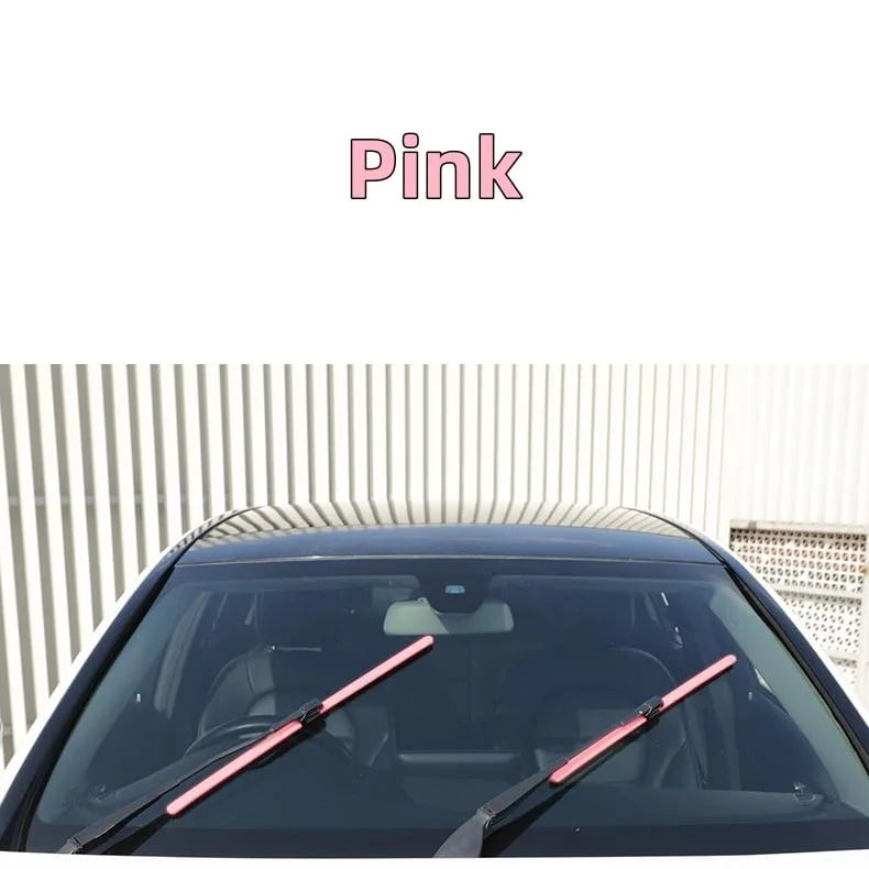 Colorful Boneless Silent Windshield Wipers - Stylish and Clear Vision