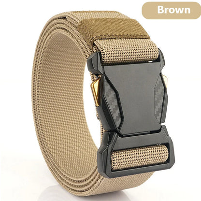 New Outdoor Men's Buckle Woven Elastic Nylon Belt