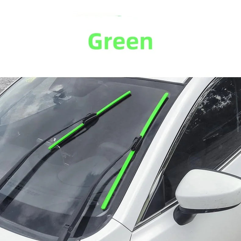 Colorful Boneless Silent Windshield Wipers - Stylish and Clear Vision