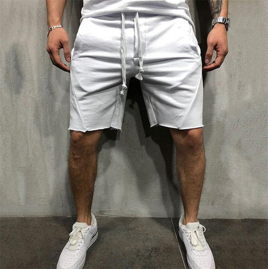 Loose Plain Elastic Waist Shorts